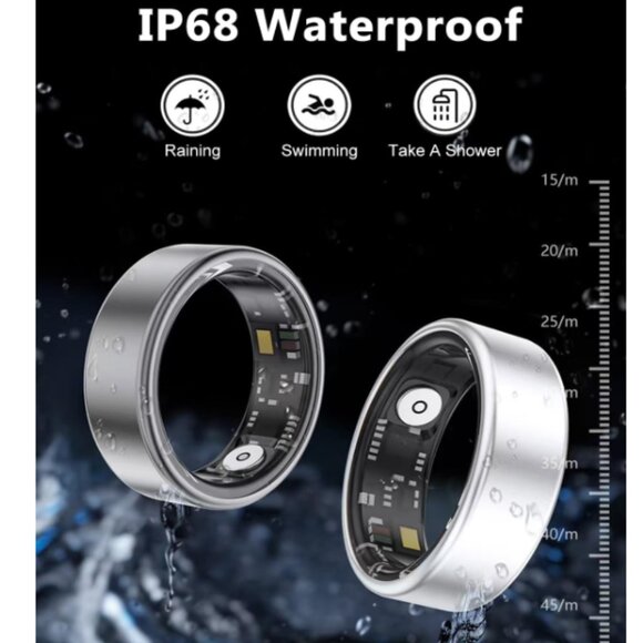 Smart Ring Health Tracker for Men Women-IP68 Waterproof, Size:8 - Picture 5 of 6